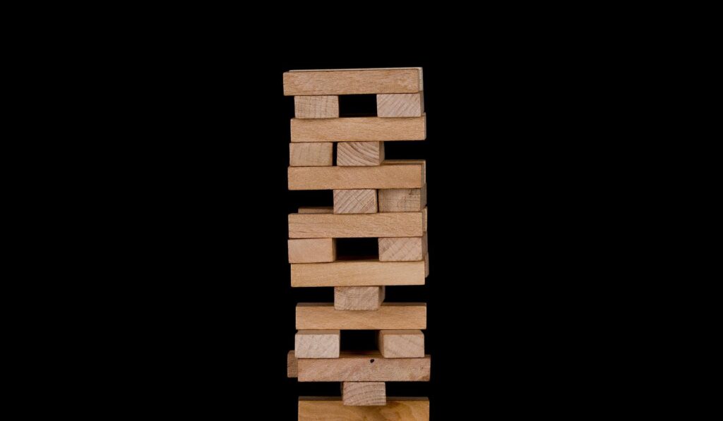 A stack of wood blocks.